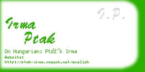 irma ptak business card